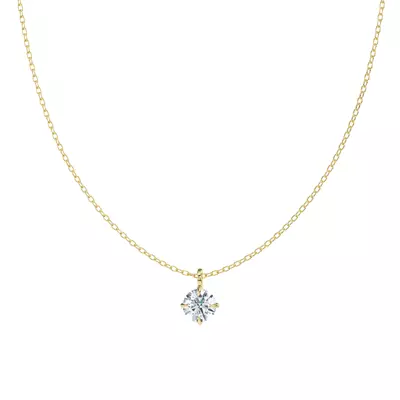 Classic Compass Set Round Lab Diamond Solitaire Necklace (1 ct. tw.)