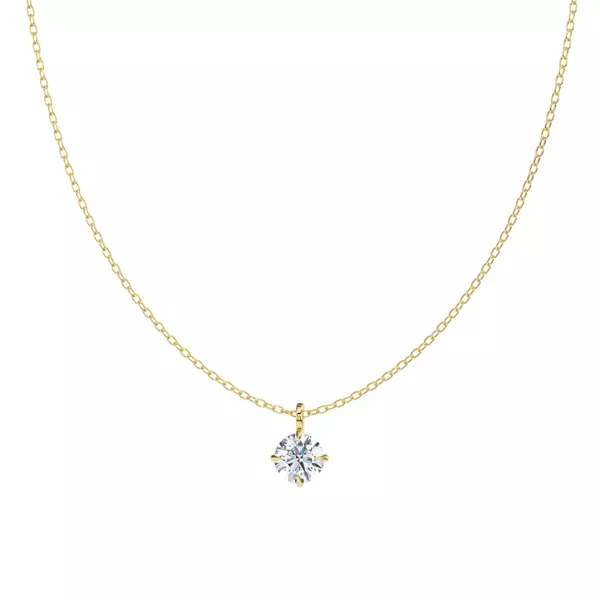 Classic Compass Set Round Lab Diamond Solitaire Necklace (1 ct. tw.)