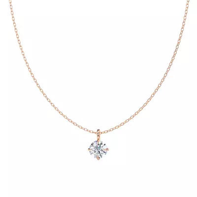 Classic Compass Set Round Lab Diamond Solitaire Necklace (1 1/2 ct. tw.)