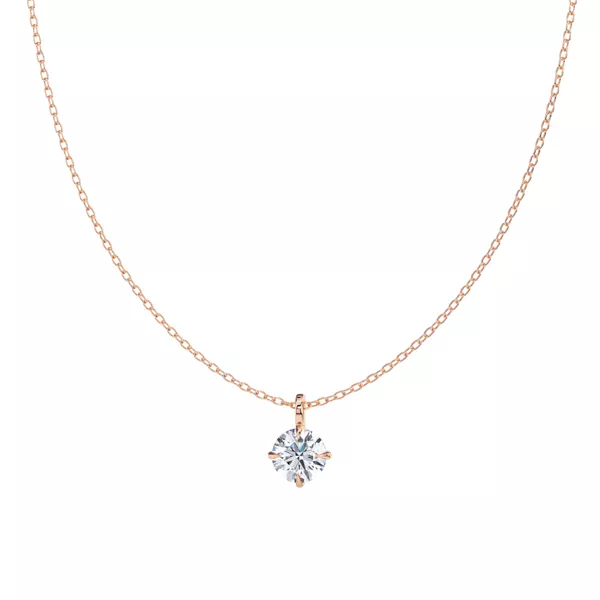 Classic Compass Set Round Lab Diamond Solitaire Necklace (1 1/2 ct. tw.)