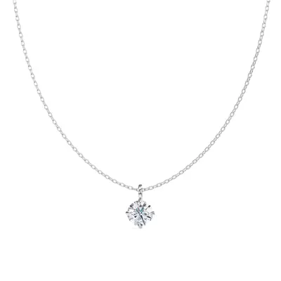 Classic Compass Set Round Lab Diamond Solitaire Necklace (1 1/2 ct. tw.)
