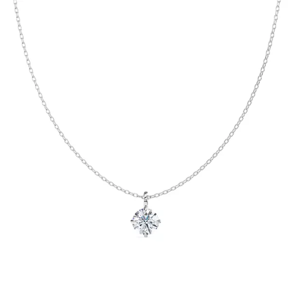 Classic Compass Set Round Lab Diamond Solitaire Necklace (1 1/2 ct. tw.)