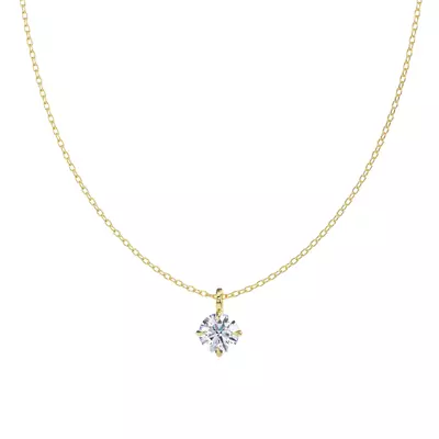 Classic Compass Set Round Lab Diamond Solitaire Necklace (1 1/2 ct. tw.)