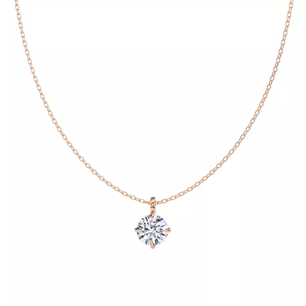 Classic Compass Set Round Lab Diamond Solitaire Necklace (2 ct. tw.)