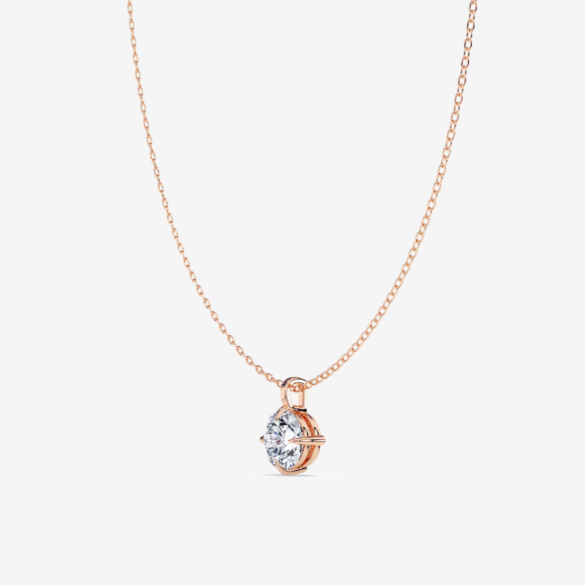 Classic Compass Set Round Lab Diamond Solitaire Pendant (2 ct. tw.)-14K Rose Gold