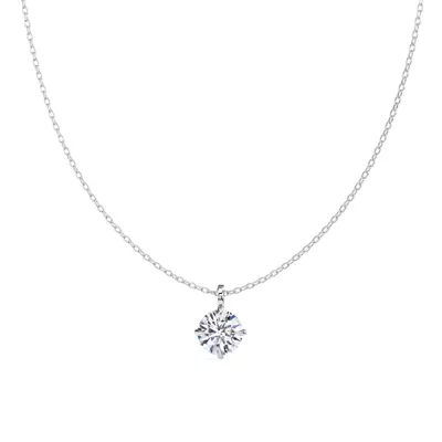 Classic Compass Set Round Lab Diamond Solitaire Necklace (2 ct. tw.)