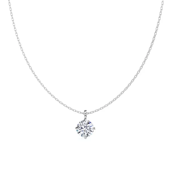 Classic Compass Set Round Lab Diamond Solitaire Necklace (2 ct. tw.)