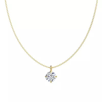 Classic Compass Set Round Lab Diamond Solitaire Necklace (2 ct. tw.)