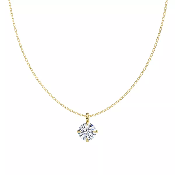 Classic Compass Set Round Lab Diamond Solitaire Necklace (2 ct. tw.)