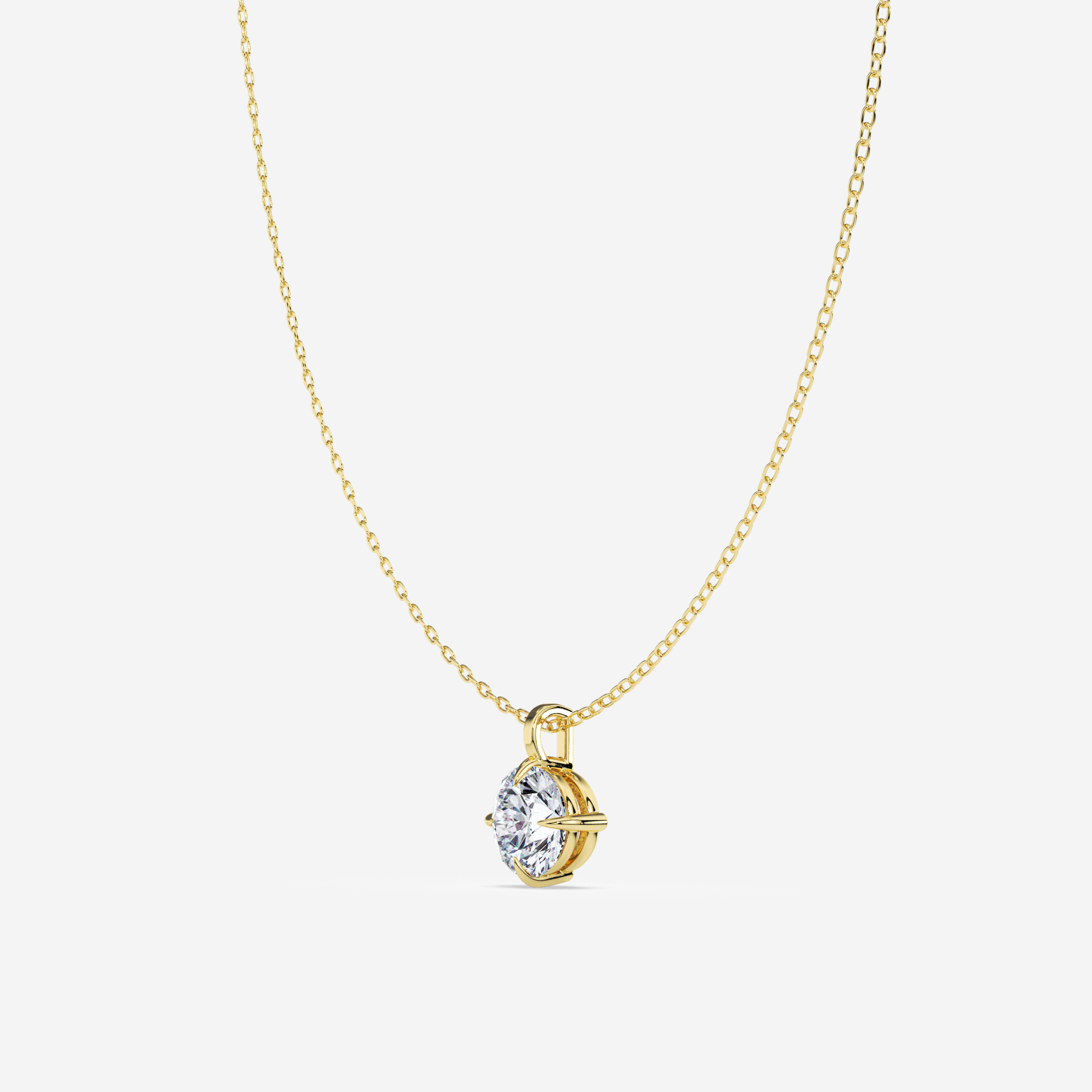 Classic Compass Set Round Lab Diamond Solitaire Pendant (2 ct. tw.)-14K Yellow Gold