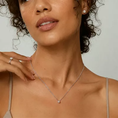 Bezel Lab Diamond Necklace (0.25 ct.)