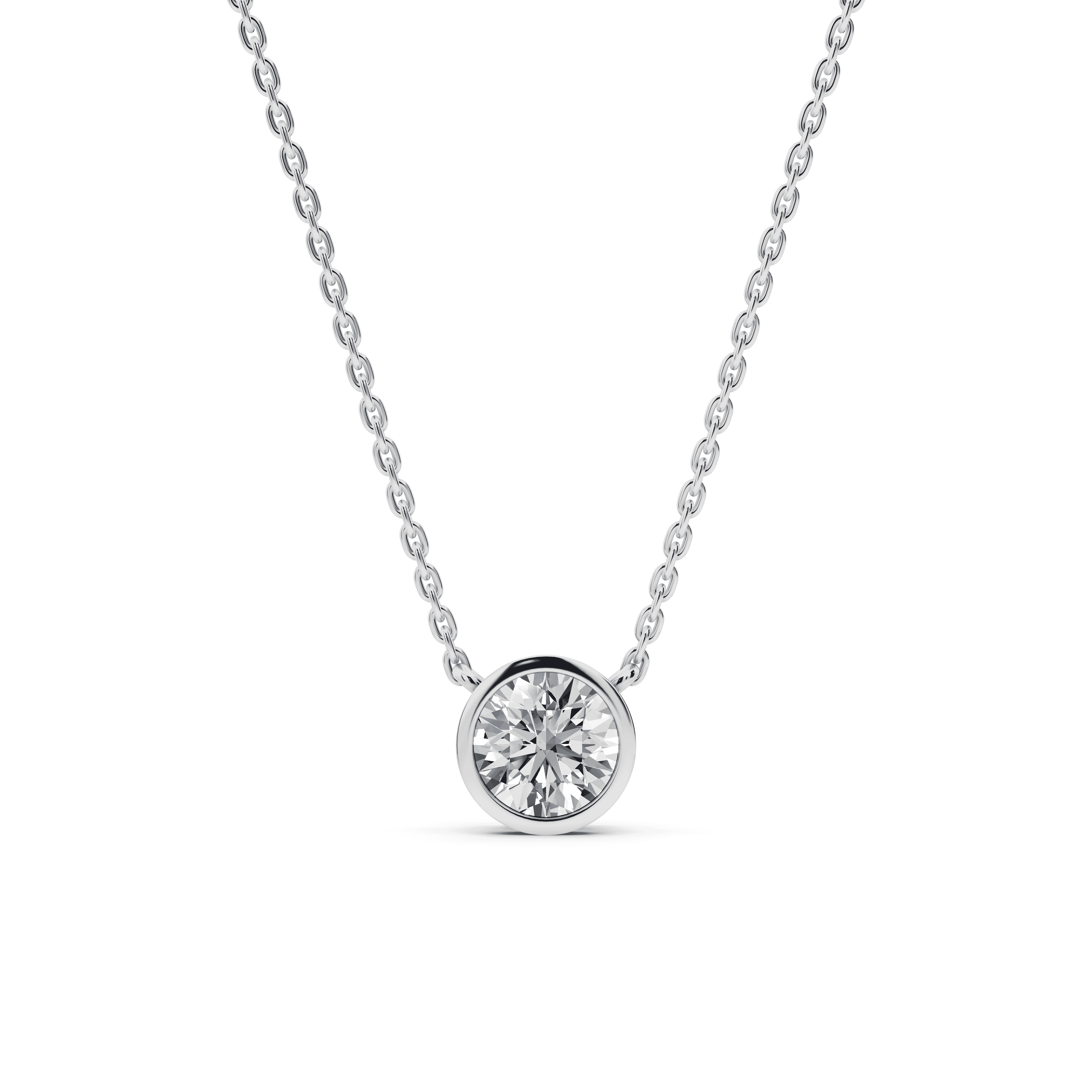 Bezel-Set Lab Diamond Solitaire Necklace (0.50 ct.)