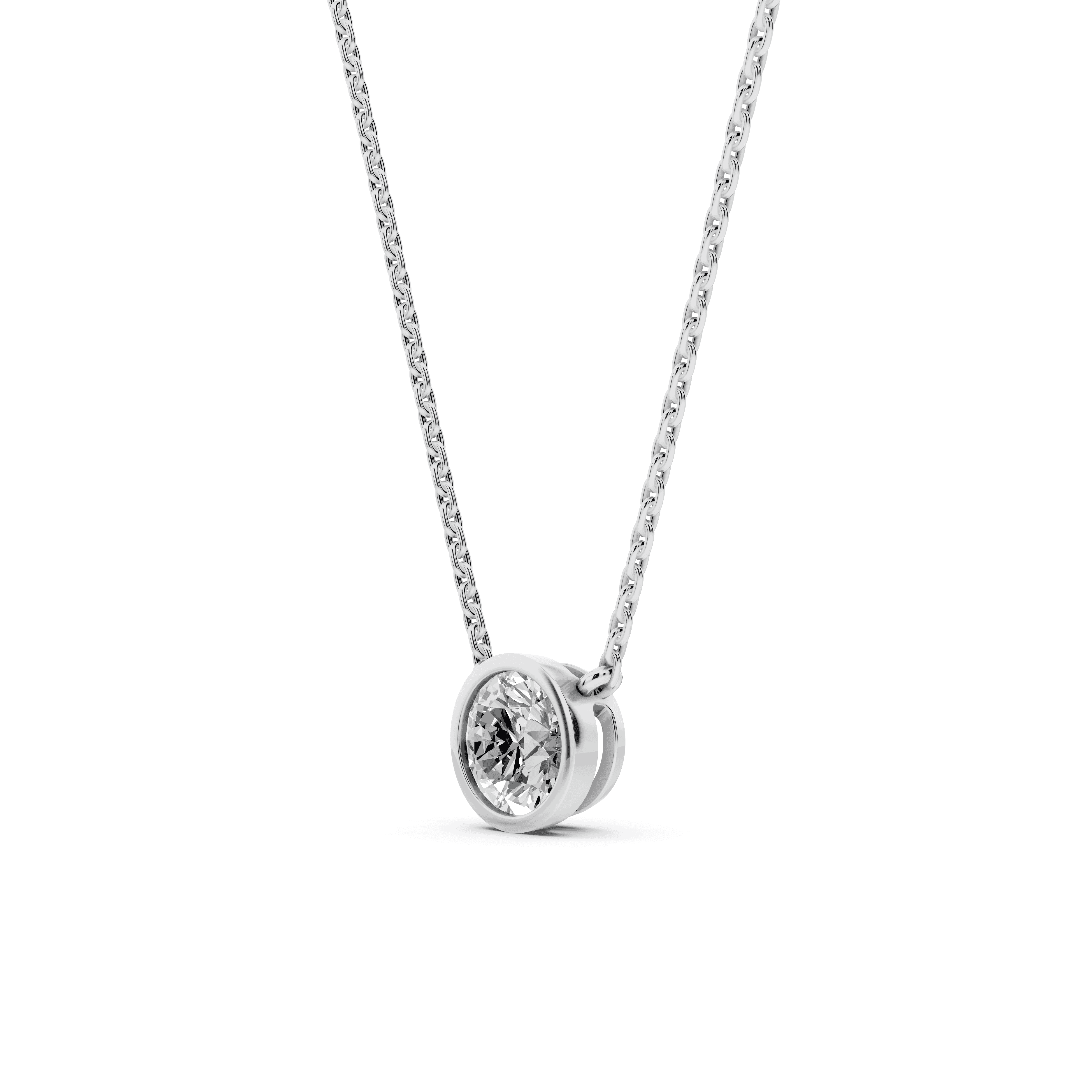 Bezel-Set Lab Diamond Solitaire Necklace (0.50 ct.)