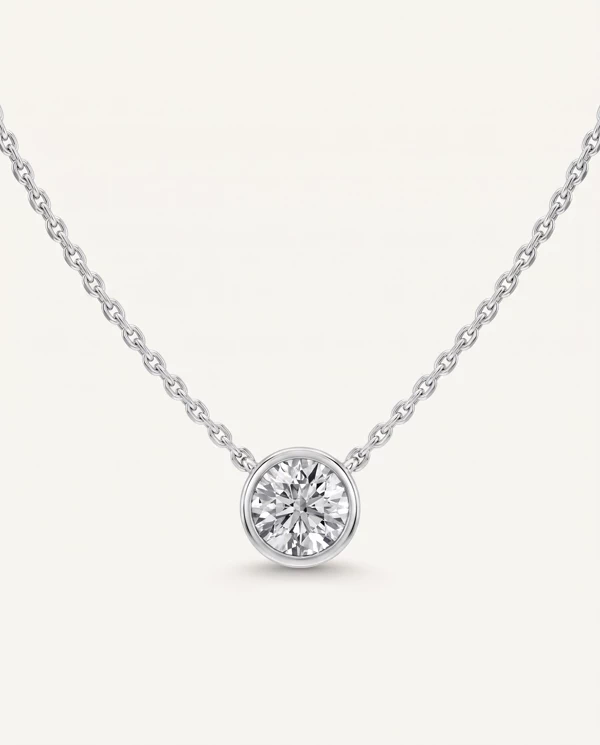 Diamond Necklaces Bezel-Set Lab Diamond Solitaire (0.50 ct.)