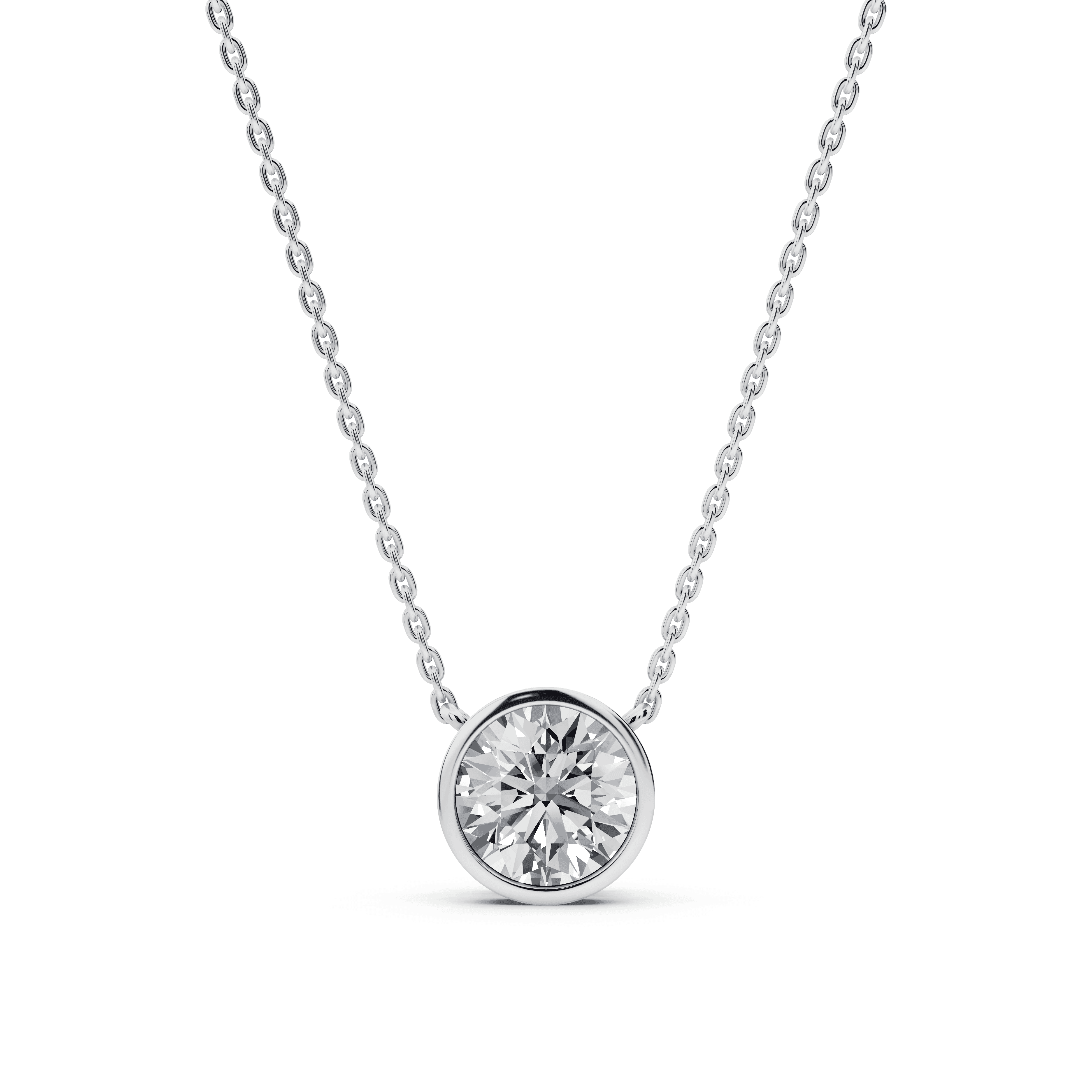Bezel-Set Lab Diamond Solitaire Necklace (1.00 ct.)