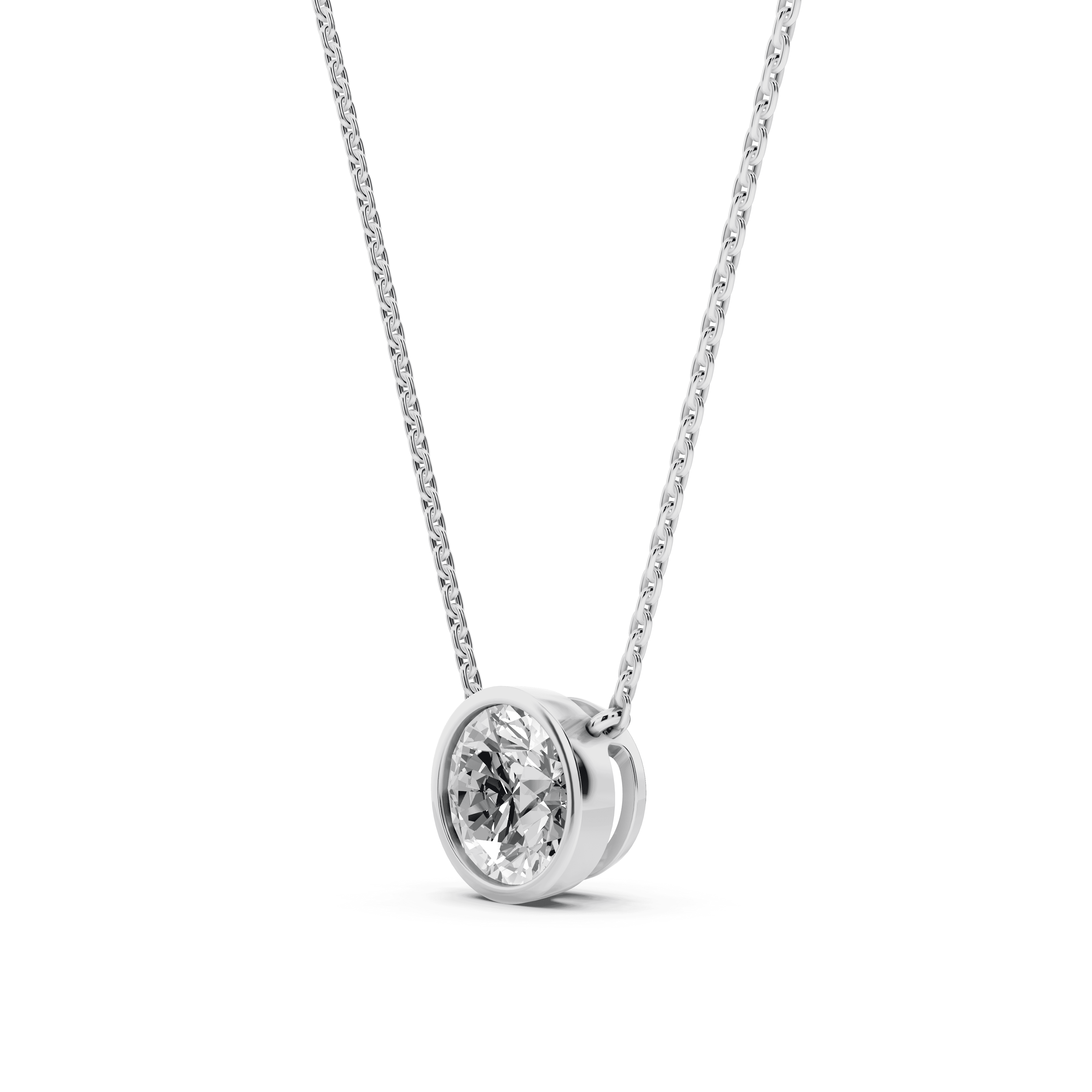 Bezel-Set Lab Diamond Solitaire Necklace (1.00 ct.)