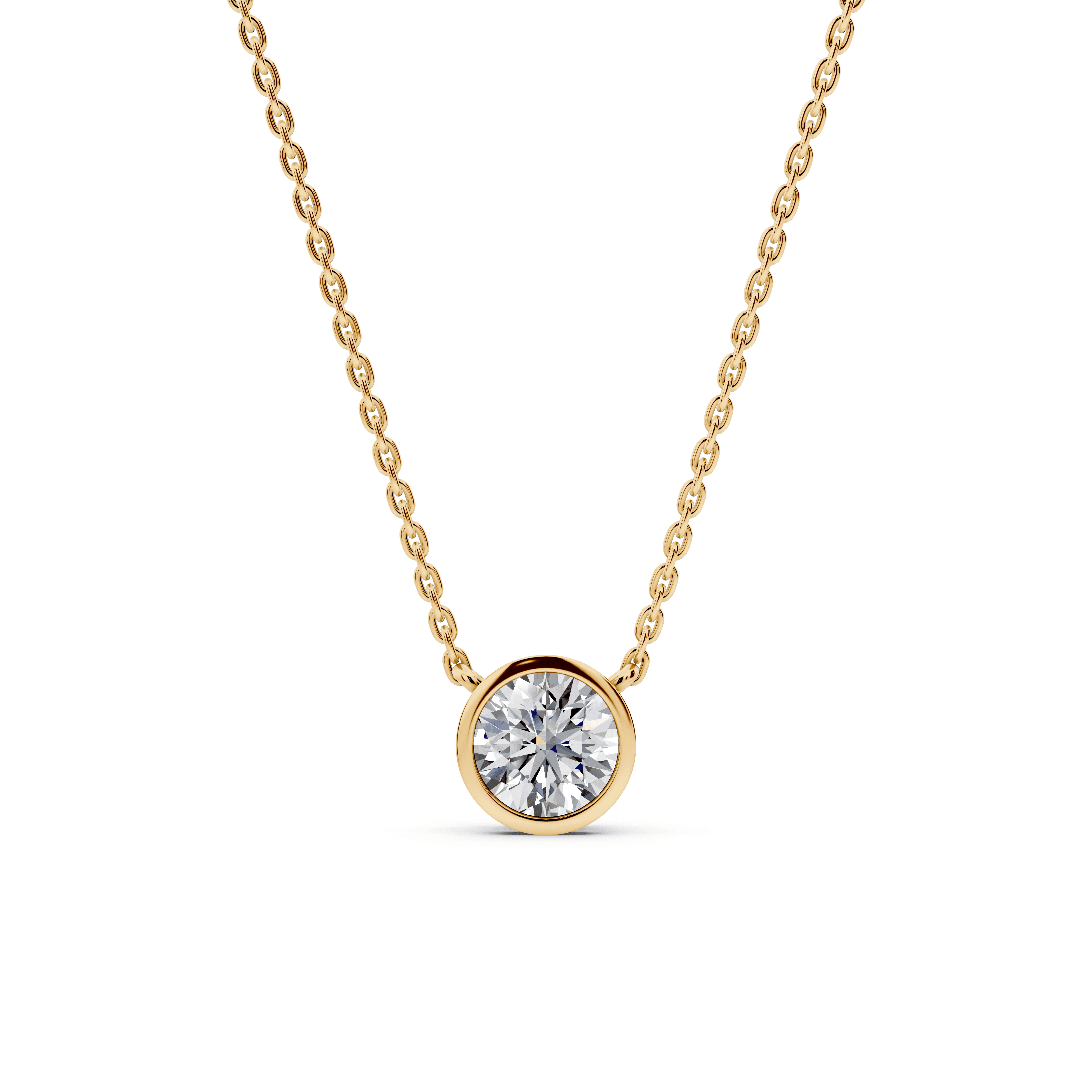 Bezel-Set Lab Diamond Solitaire Necklace (0.50 ct.)