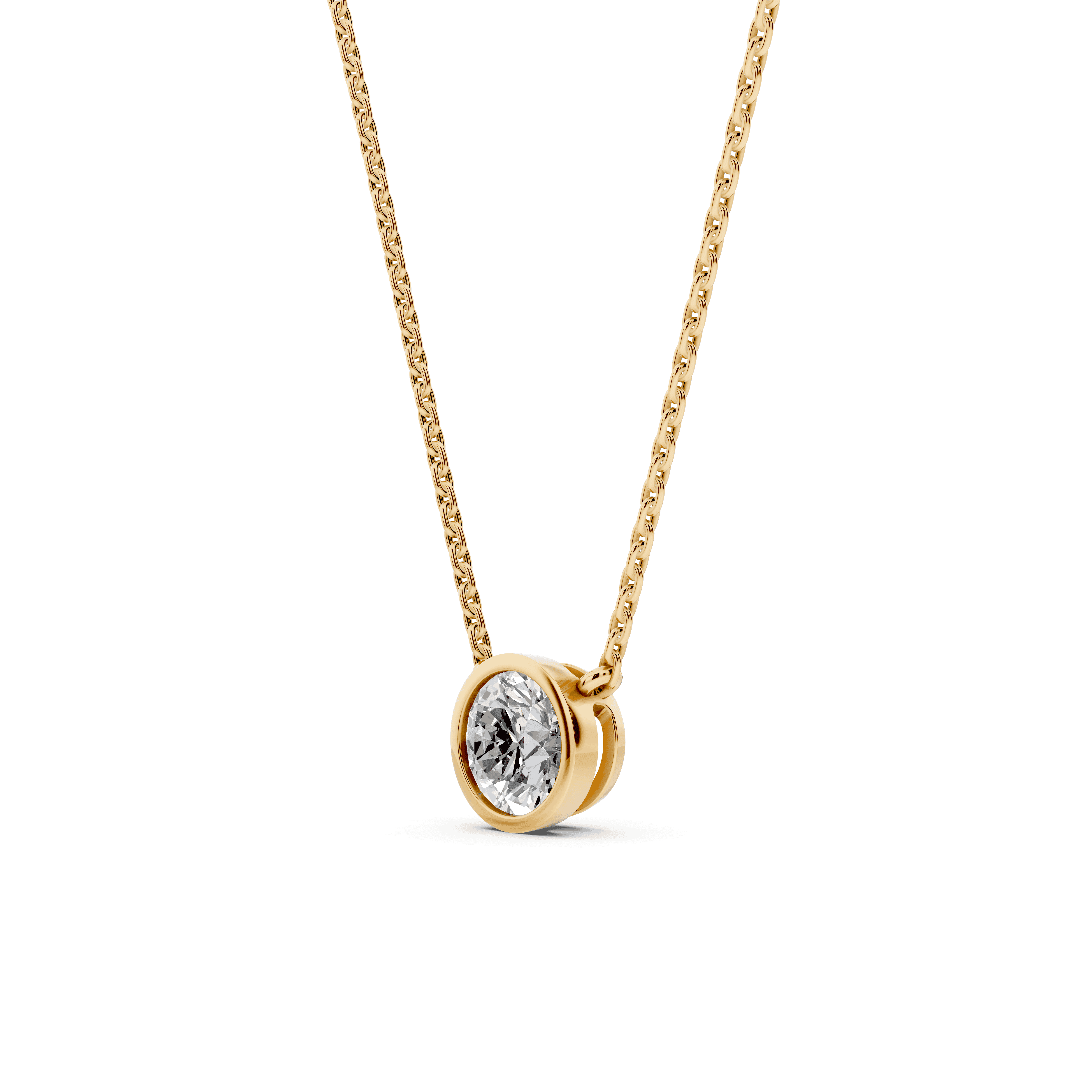 Bezel-Set Lab Diamond Solitaire Necklace (0.50 ct.)