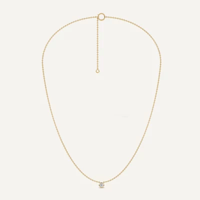 Bezel-Set Lab Diamond Solitaire Necklace (0.50 ct.)