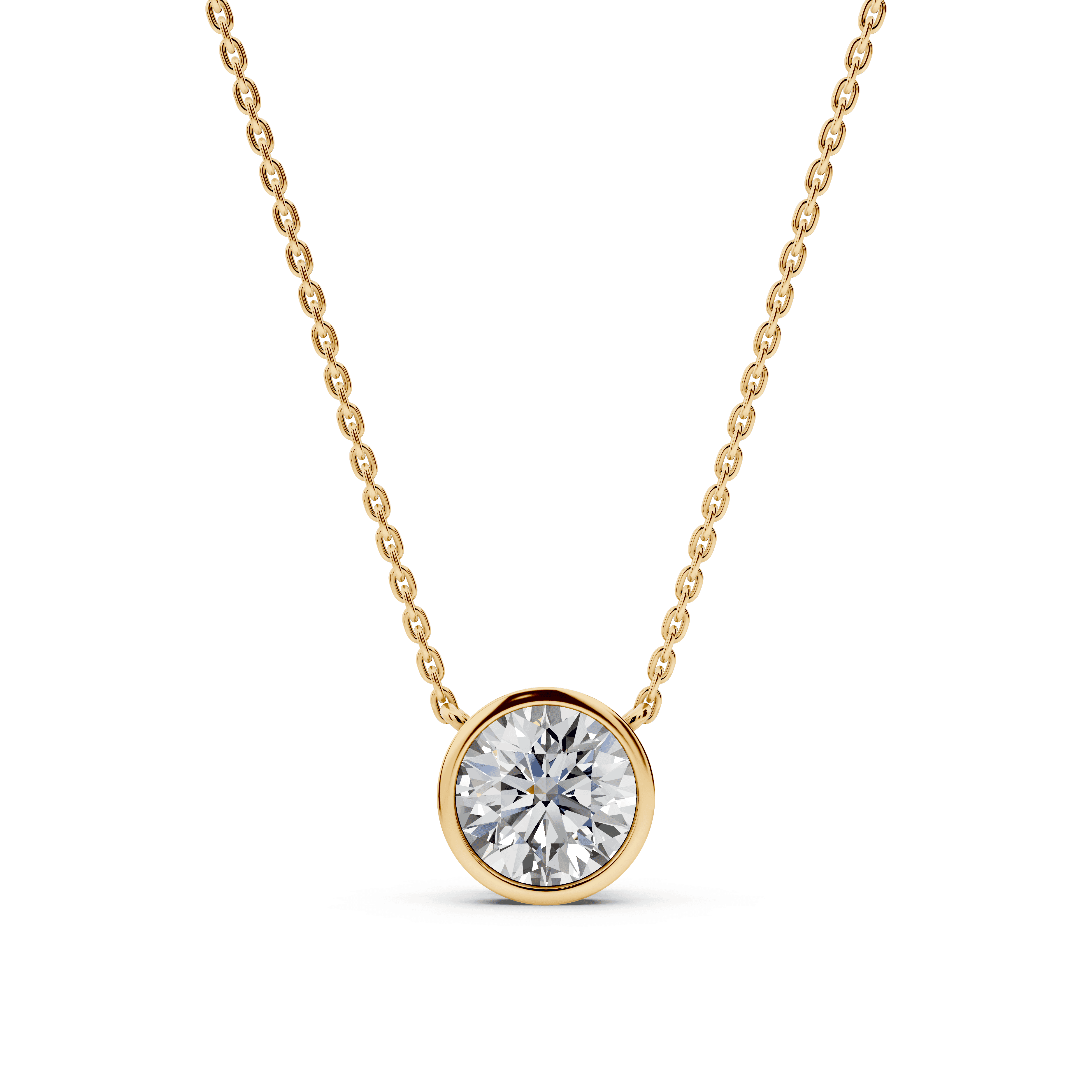 Bezel-Set Lab Diamond Solitaire Necklace (1.00 ct.)