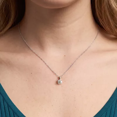 Solitaire Lab Diamond Pendant Necklace (0.50 ct.)