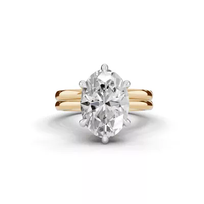 Tradition Cathedral Solitaire 4.00 ct. Oval Lab Engagement Ring (1.8mm)