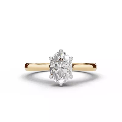 Tradition Cathedral Solitaire 1.00 ct. Oval Lab Engagement Ring (2.2mm)
