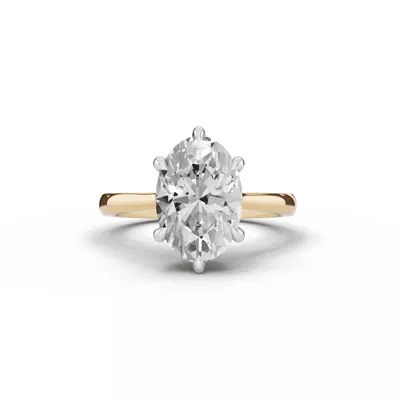 Tradition Cathedral Solitaire 3.00 ct. Oval Lab Engagement Ring (2.2mm)