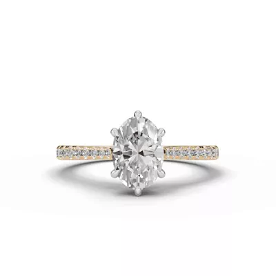 Tradition Cathedral Pavé 1.00 ct. Oval Lab Engagement Ring (1.8mm)
