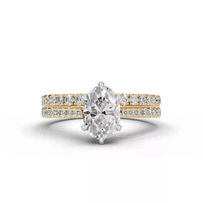 Tradition Cathedral Pavé 1.00 ct. Oval Lab Engagement Ring (1.8mm)