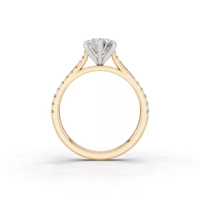 Tradition Cathedral Pavé 1.50 ct. Oval Lab Engagement Ring (1.8mm)