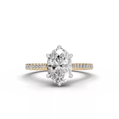 Tradition Cathedral Pavé 1.50 ct. Oval Lab Engagement Ring (1.8mm)
