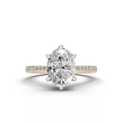 Tradition Cathedral Pavé 2.00 ct. Oval Lab Engagement Ring (1.8mm)