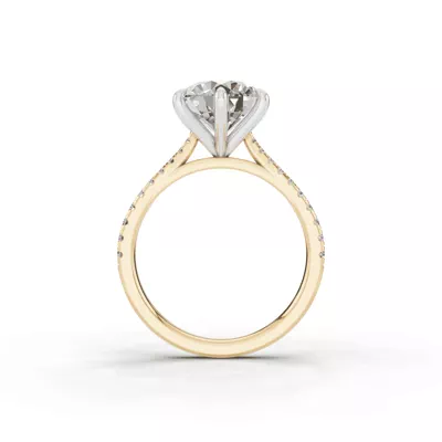 Tradition Cathedral Pavé 3.00 ct. Round Lab Engagement Ring (1.8mm)
