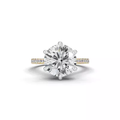 Tradition Cathedral Pavé 4.00 ct. Round Lab Engagement Ring (1.8mm)