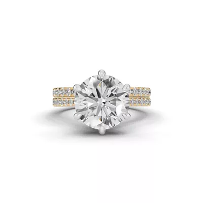 Tradition Cathedral Pavé 4.00 ct. Round Lab Engagement Ring (1.8mm)