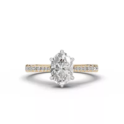 Tradition Cathedral Pavé 1.00 ct. Oval Lab Engagement Ring (2.2mm)