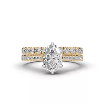 Tradition Cathedral Pavé 1.00 ct. Oval Lab Engagement Ring (2.2mm)