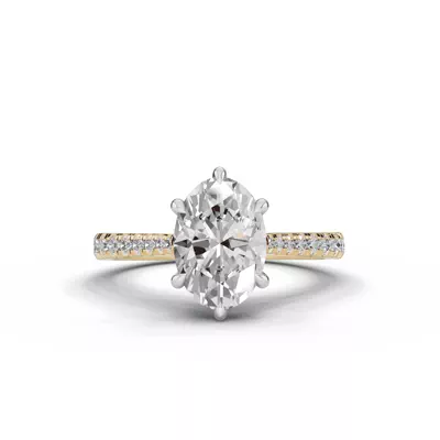 Tradition Cathedral Pavé 1.50 ct. Oval Lab Engagement Ring (2.2mm)
