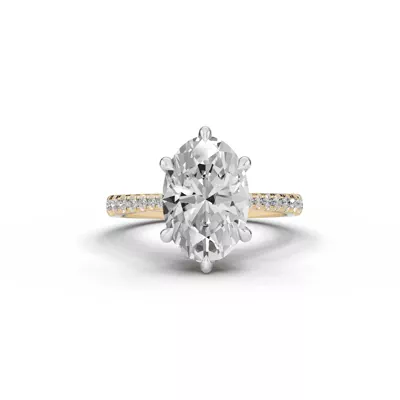 Tradition Cathedral Pavé 3.00 ct. Oval Lab Engagement Ring (2.2mm)