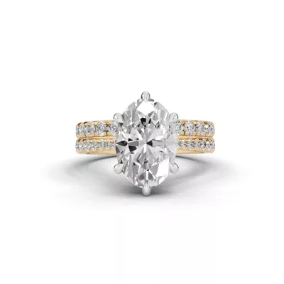 Tradition Cathedral Pavé 3.00 ct. Oval Lab Engagement Ring (2.2mm)