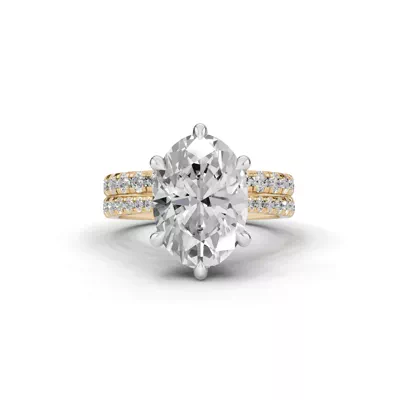 Tradition Cathedral Pavé 4.00 ct. Oval Lab Engagement Ring (2.2mm)