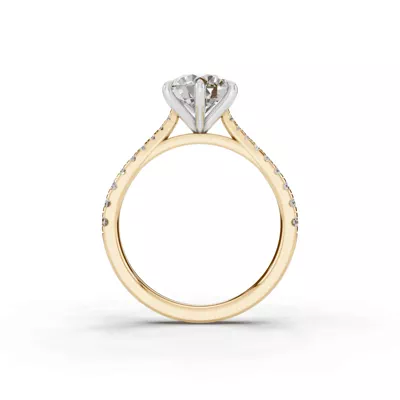 Tradition Cathedral Pavé 1.50 ct. Round Lab Engagement Ring (2.2mm)