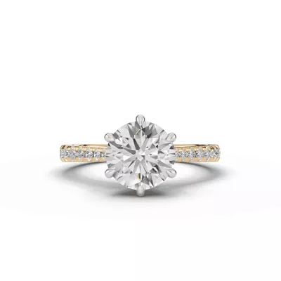 Tradition Cathedral Pavé 1.50 ct. Round Lab Engagement Ring (2.2mm)