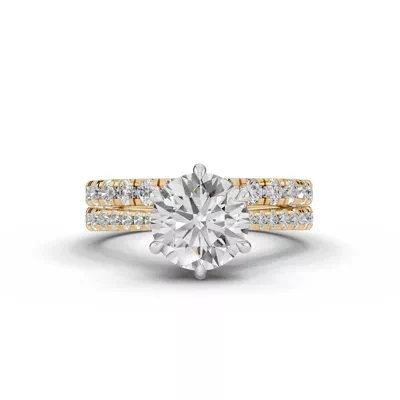 Tradition Cathedral Pavé 1.50 ct. Round Lab Engagement Ring (2.2mm)