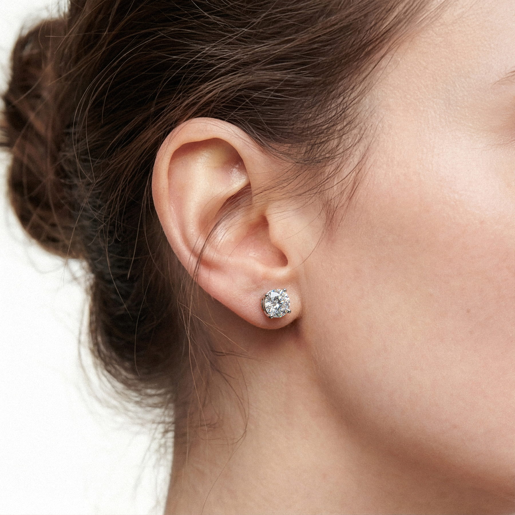 Lab Diamond Stud Screw-Back Earrings (4 ct. tw.) - 18K Yellow Gold