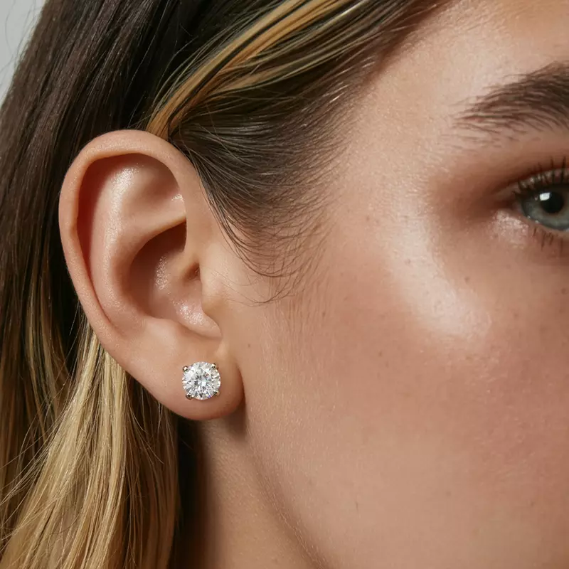 Platinum Lab Diamond Stud Screw-Back Earrings (3 ct. tw.)