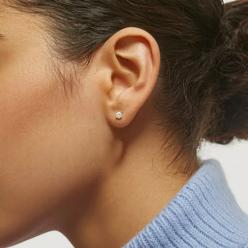 14K White Gold Lab Diamond Stud Earrings (1/2 ct. tw.)