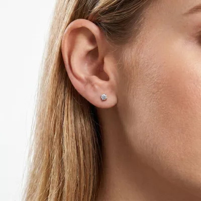 Lab Diamond Silver Stud Earrings (1/3 ct. tw.)