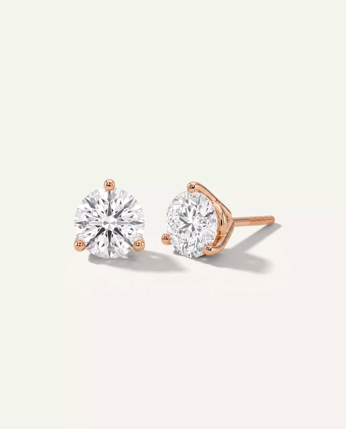 Three-Prong Martini Lab Diamond Screw-Back Earrings (3 ct. tw.)